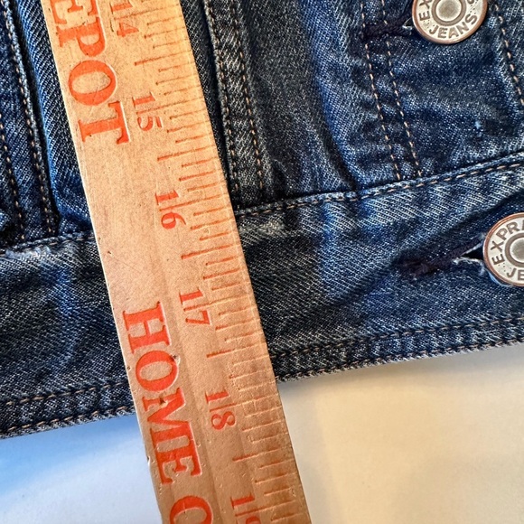 EUC Express Dark Wash Denim Jeans Jacket Size Small Juniors See All Photos - Picture 9 of 9